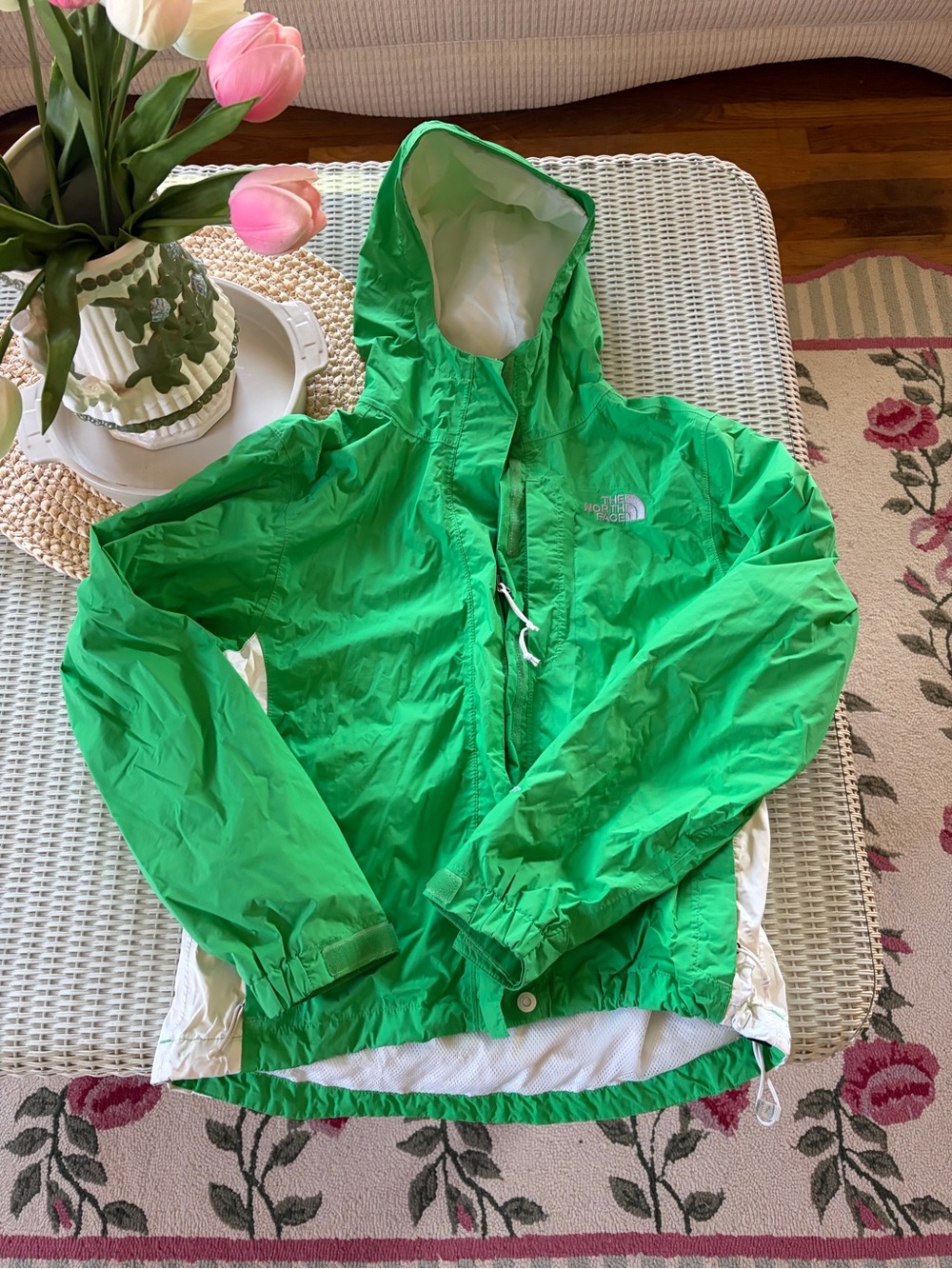 The North Face Green Hooded Rain Jacket